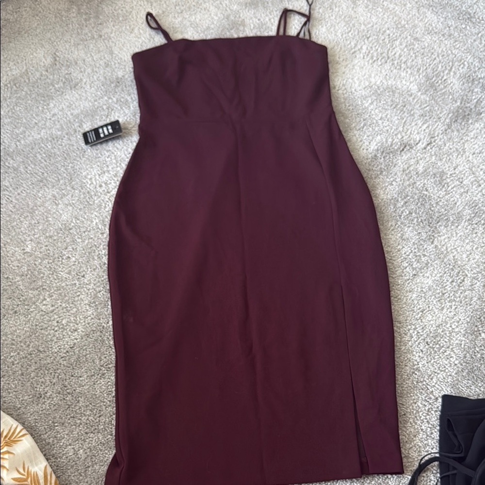 Express Red Sheath Midi Dress Spaghetti Strap